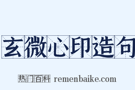 玄微心印造句是什么意思的图片